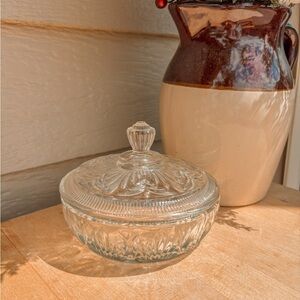 Vintage Crystal Decorative Bowl with Lid